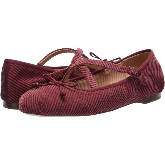 Circus NY by Sam Edelman Women's Spiced Plum Fabric Cross Strap Ballet Flat - Picture 7 of 7